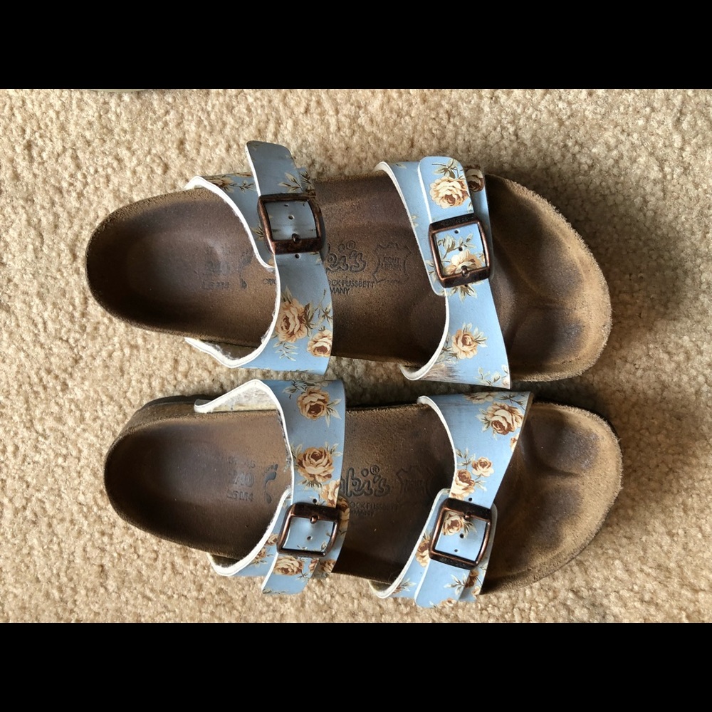 Blue floral Birkenstocks